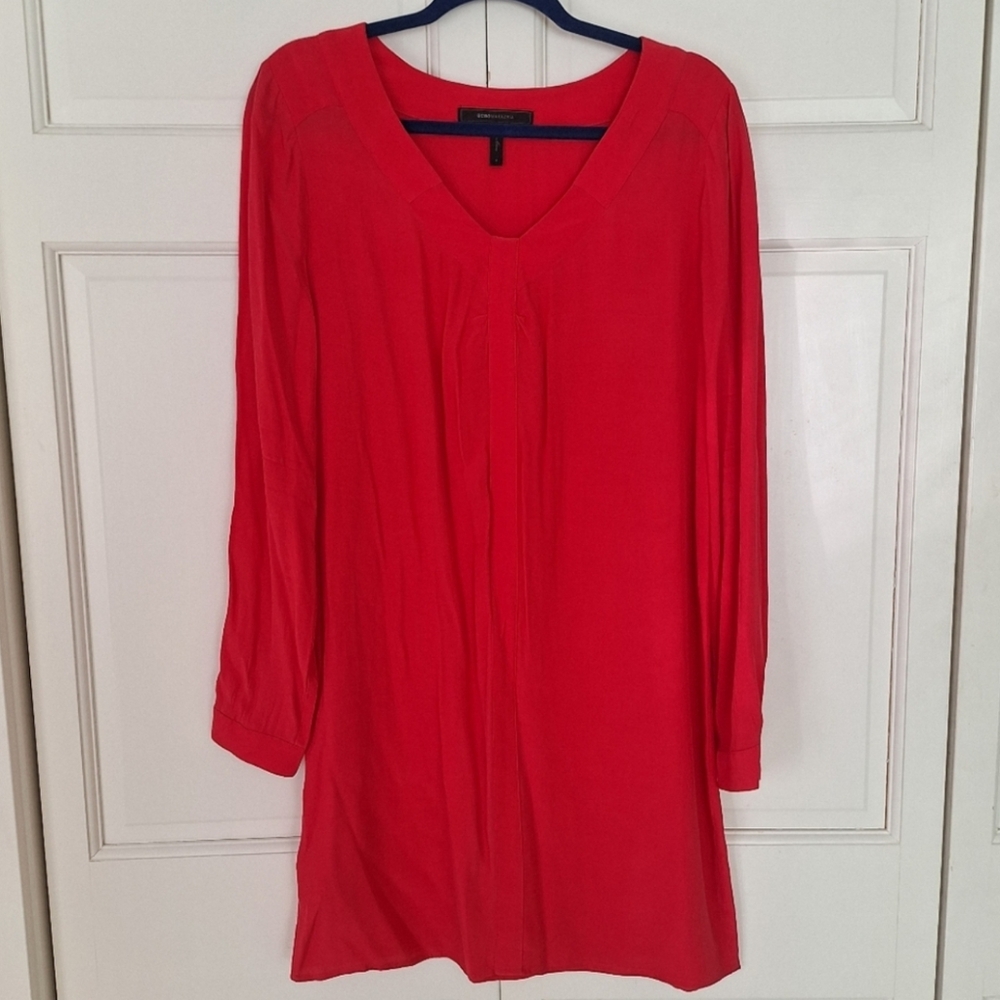 BCBGMaxAzria "Levin" lipstick red shirt dress